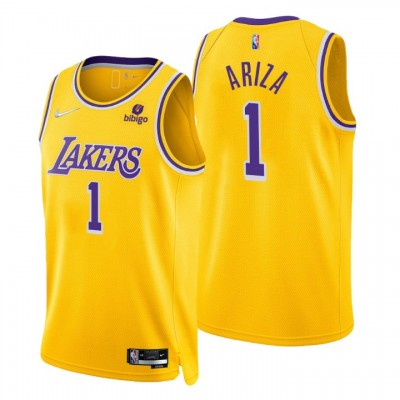 Nike Los Angeles Lakers #1 Trevor Ariza Gold Men's 2021-22 NBA 75th Anniversary Diamond Swingman Jersey - Icon Edition Men's